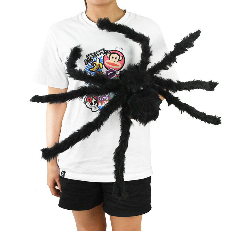 Andra festliga festförsörjningar Horror Giant Black Plush Spider Halloween Party Decoration Props Children Toys Haunted House Decor 220826