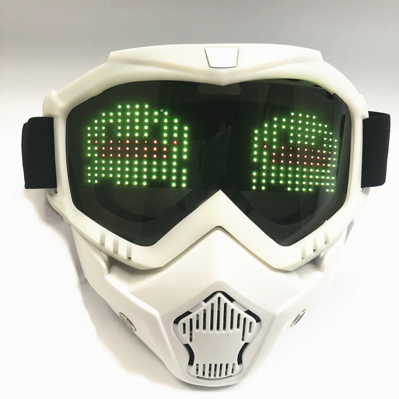 Party Masks Bluetooth RGB Light Up Party Carnival Led Ski Goggles DIY LED Glasses Display Board Mask Screen Matrix Gift Toys 220826