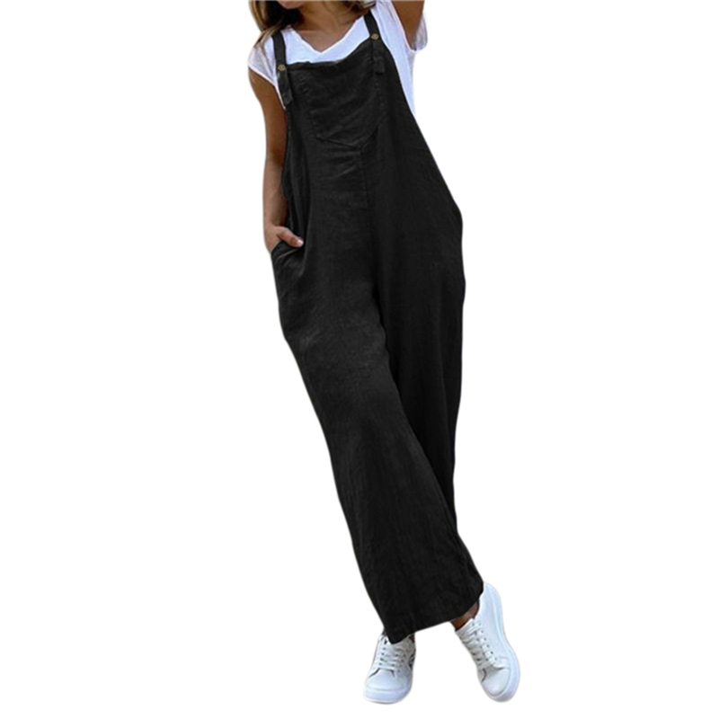 Kvinnors plus storlek jumpsuits rompers kvinnor Suspender Rompers Overalls Vintage Jumpsuits Playsuits Long Tickets Wide Ben Pants Combinaison Oversize L220826