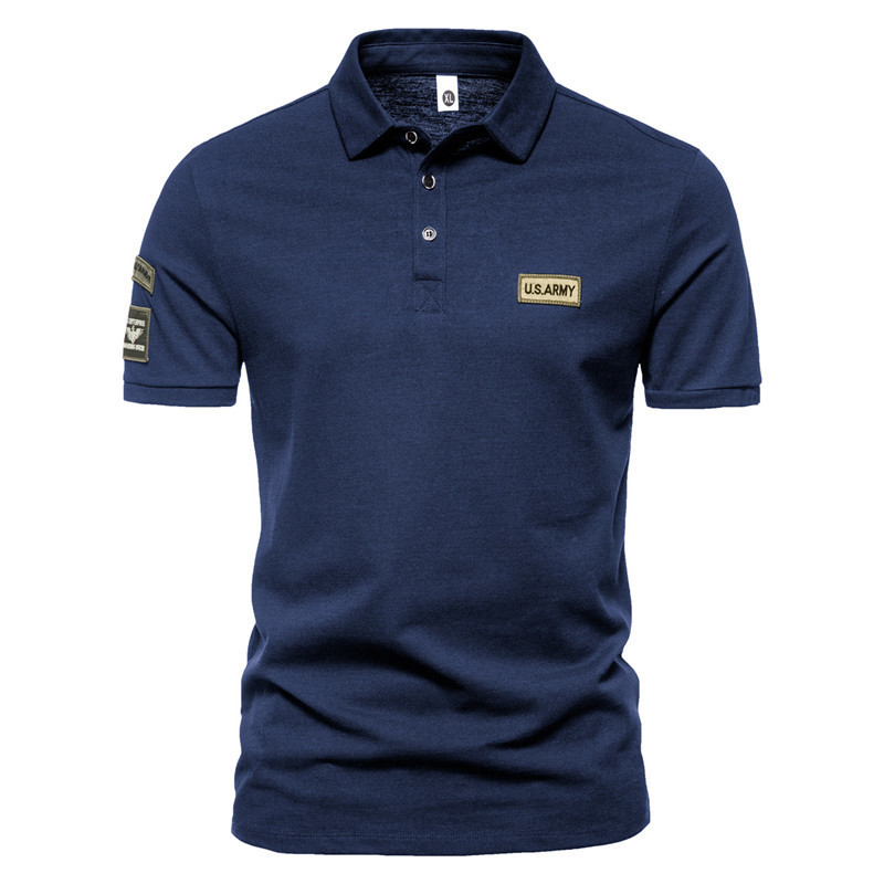 Polos pour hommes Été Haute Qualité Hommes Revers Slim High Street Manches courtes Sports de plein air Tee Polo Hommes 220826