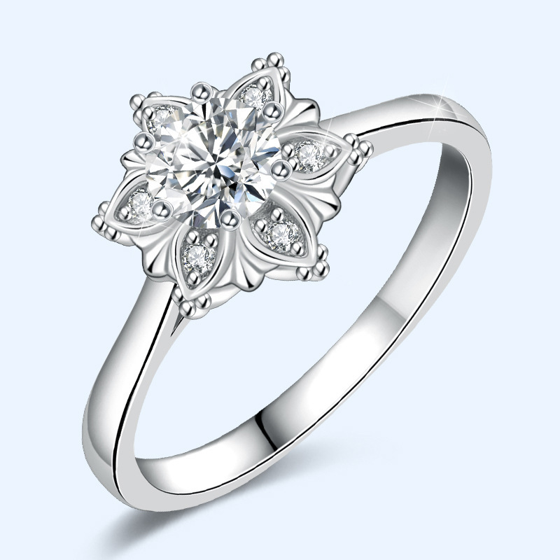 Hochzeit Band Ringe für Frauen Silber 925 Schmuck Schöne Zirkon Sonne Blume Ring Dame Verlobung Zubehör