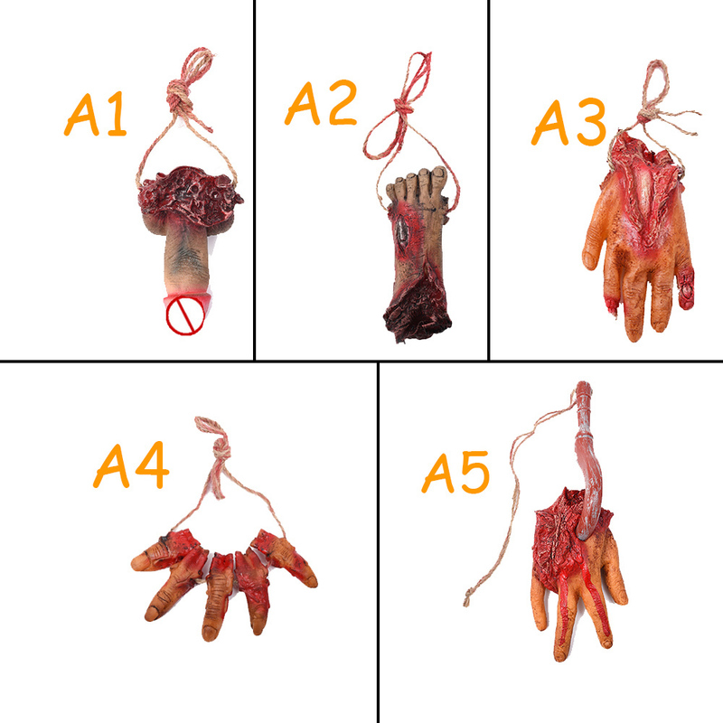 Party Decoration Halloween Ornament Horror Props Bloody Hand Fake Scary Penis Finger Eyes Foot Brain Cock Dick Heart Organ Decor 220826