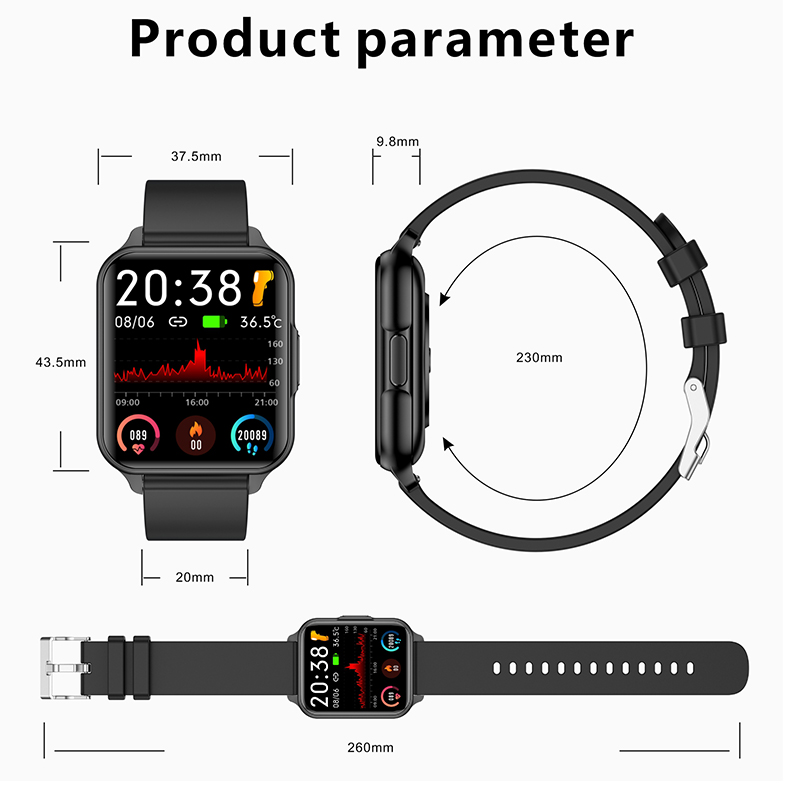 Mitoto Sport Smart Watches Q26 PRO Fitness Tracker Hartslag 1,83 inch horloge