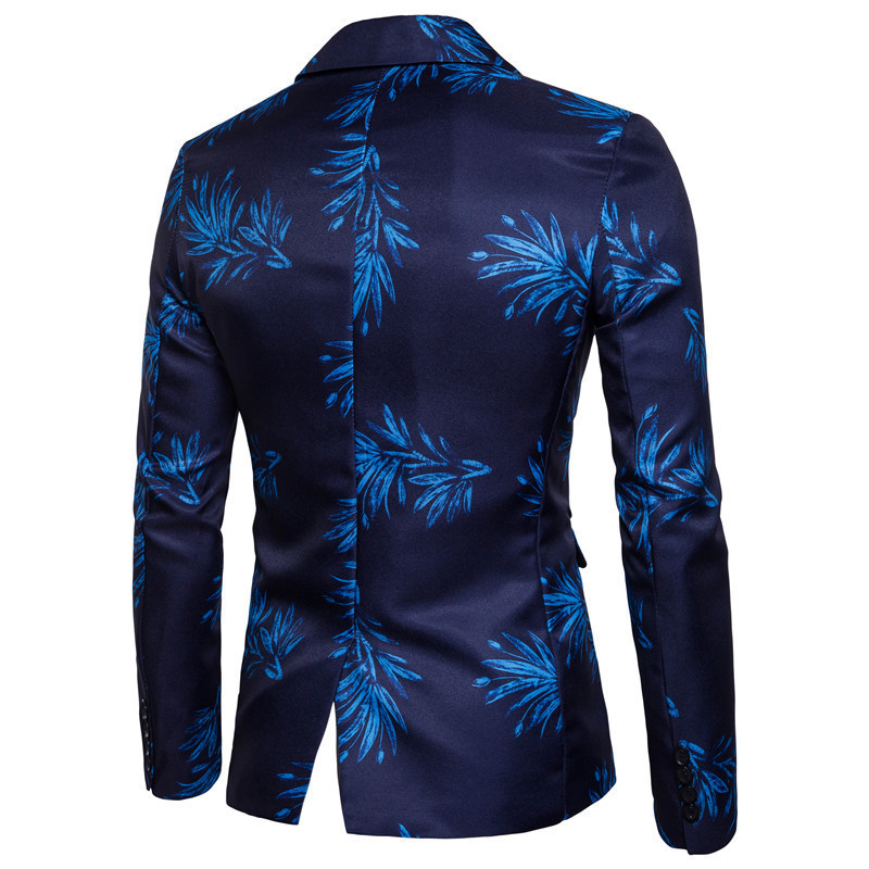 Men's Suits Blazers Brand Mens Fashion Blazer Floral Printed Slim Fit Blazer Masculino One Button Men's Blazer Coat 220826