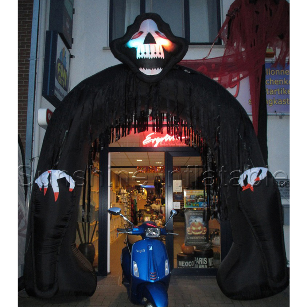 Arche d'halloween gonflable de décoration extérieure soufflée à l'air avec Grim Reaper pour les vacances