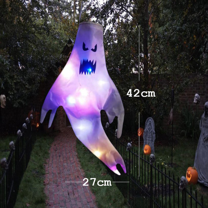 Décoration de fête Bigsmall Taille LED Halloween Lumière Extérieure Batterie Puissance Squelette Fantôme Horreur Grimace Accessoires Lumineux 220826