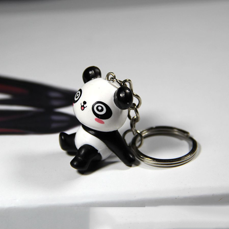 PVC Panda Keychain Cute Cartoon Keychain Bag Pendant Key Chain Crafts Gift Keyring