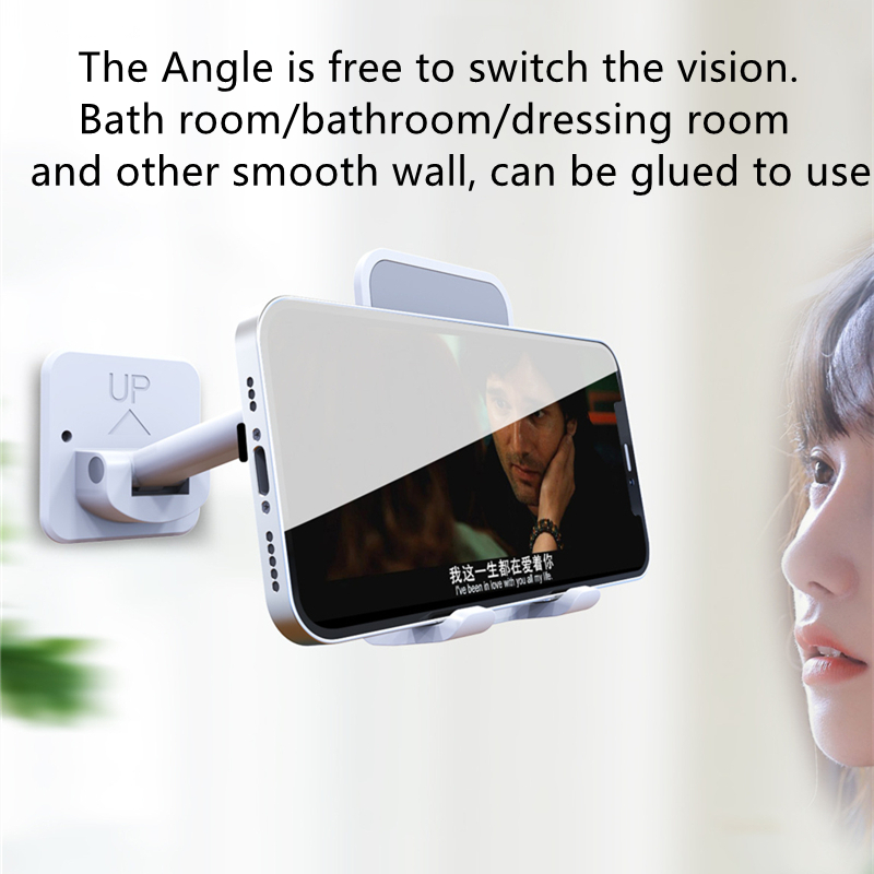 Wall Bracket Bathroom Holders Kitchen Live Lazy Portable Foldable Paste ABS Silicone Phone Mounts for iphone 14 samsung xiaomi vivo oppo