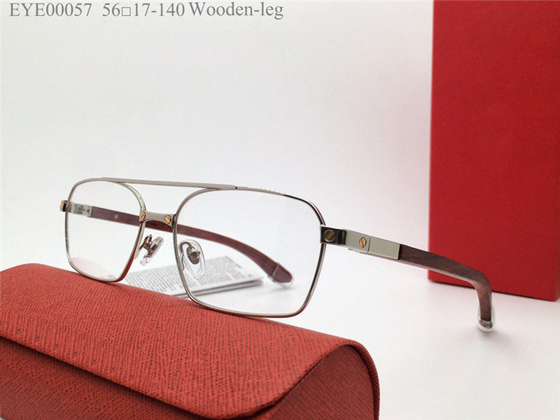 Neues Modedesign Optical Gläses Metall Rahmen Modell 00057 Einfache und vielseitige Quadrat -Transparent -Objektiv kann verschreibungspflichtige klare Linsen sein