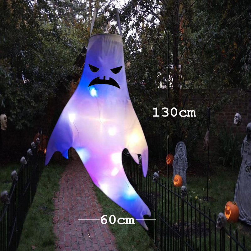 Décoration de fête Bigsmall Taille LED Halloween Lumière Extérieure Batterie Puissance Squelette Fantôme Horreur Grimace Accessoires Lumineux 220826