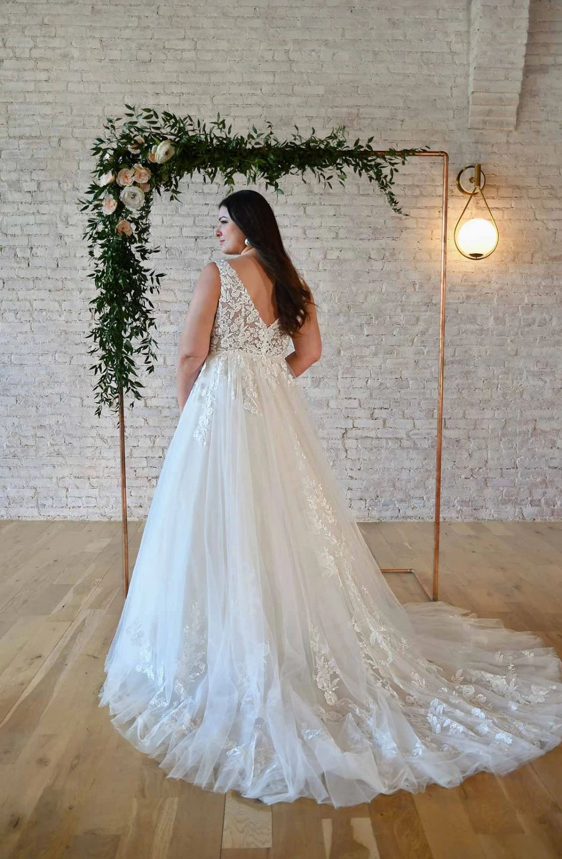 Robe de mariée grande taille, col en v, style Boho, avec des Appliques en dentelle, robes de mariée, 2022