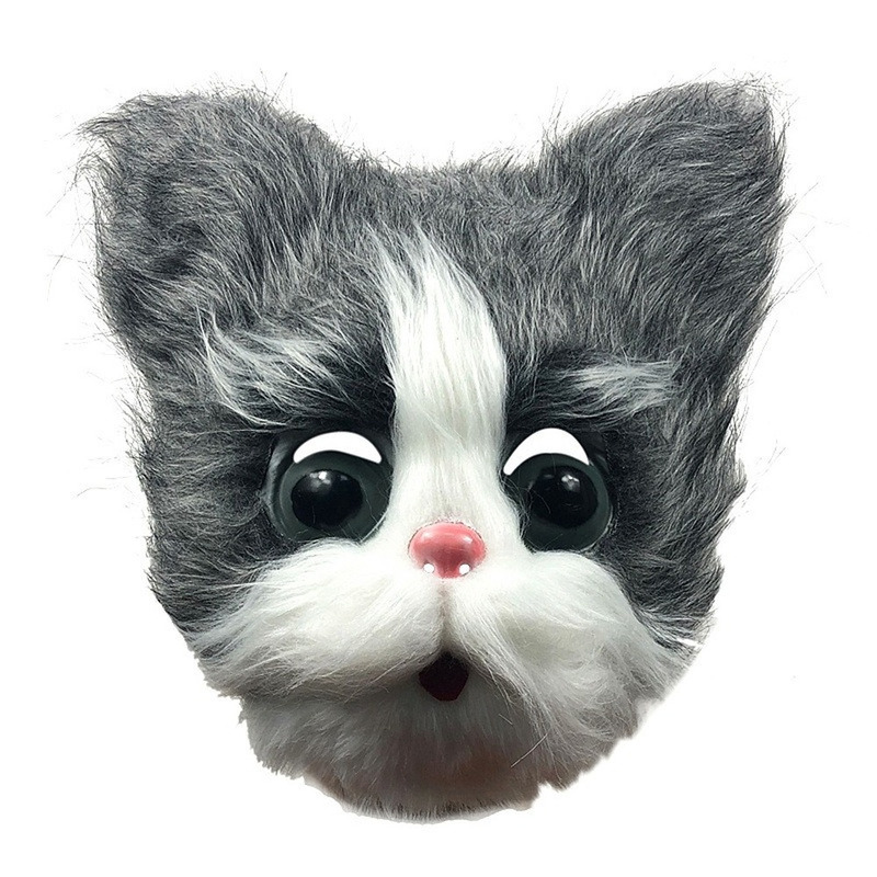 Feestmaskers schattig kattenmasker Halloween nieuwigheidskostuum feest vol hoofd masker 3D realistische dierenkattenhoofdmasker cosplay props 2208268202058