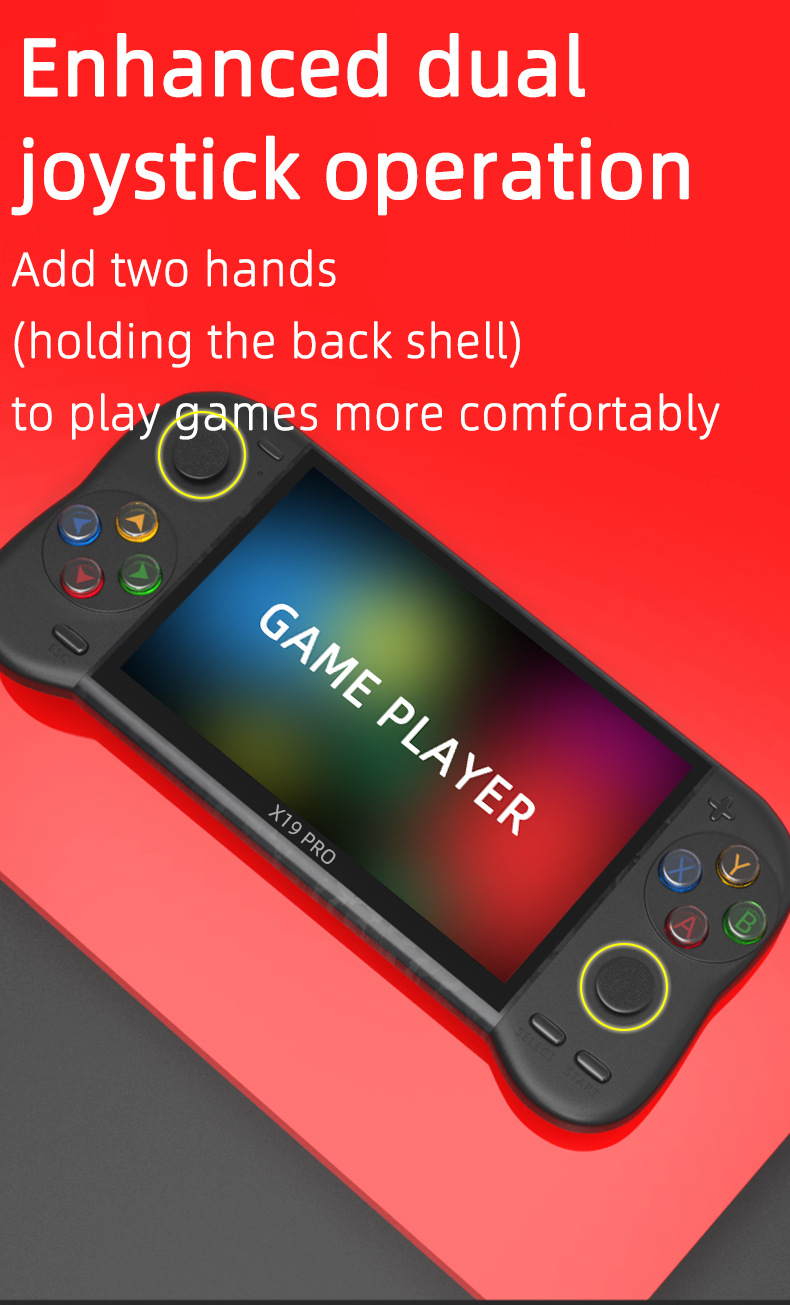 X19 Pro Retro Handheld Video Game Console 5.1 Inch TFT Screen Built In