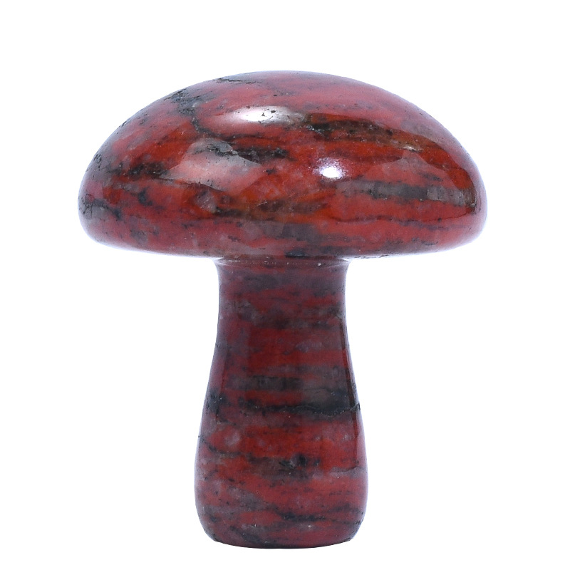 Statue de plante champignon en pierre naturelle aléatoire, 36x30x13mm, sculpture d'aquarium, décoration de la maison, gemme de polissage en cristal