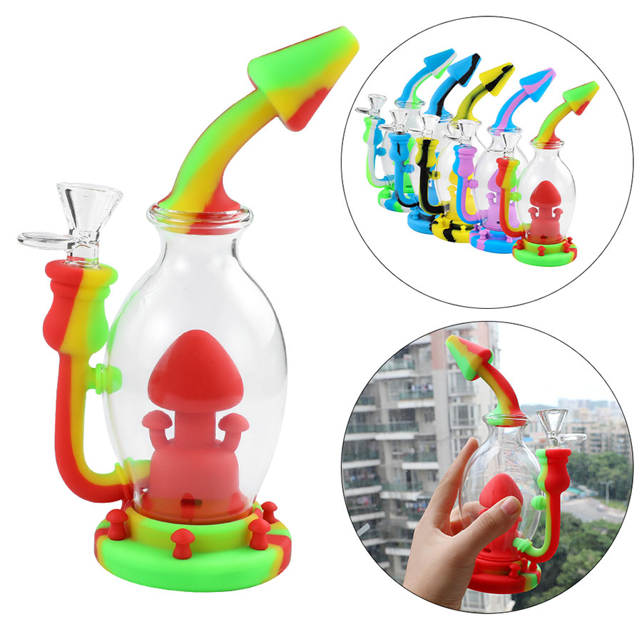 Accessoires pour fumeurs pipe à eau aux champignons pipes à fumer bongs en verre narguilé