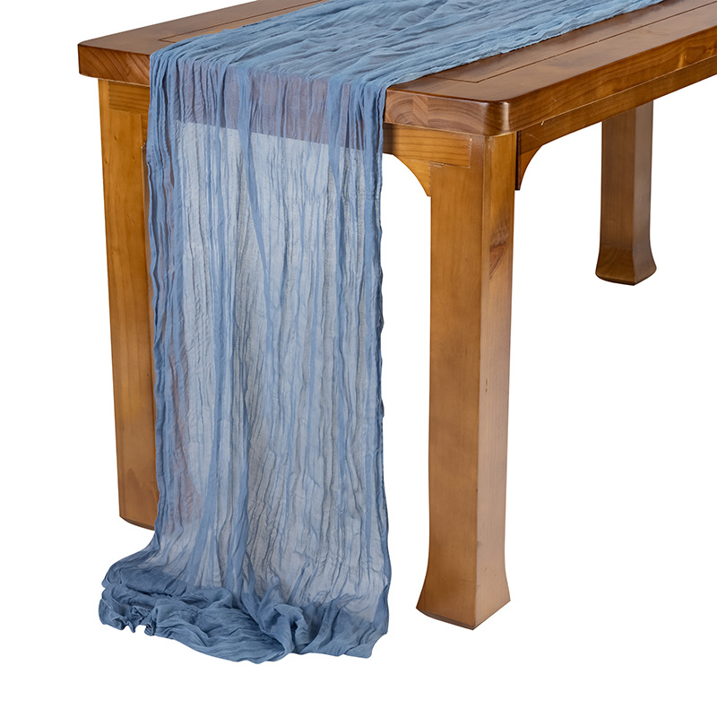 90x180cm Dinning table Runner decoration rust table cloth wedding decoration cotton gauze dusty blue napkins gift