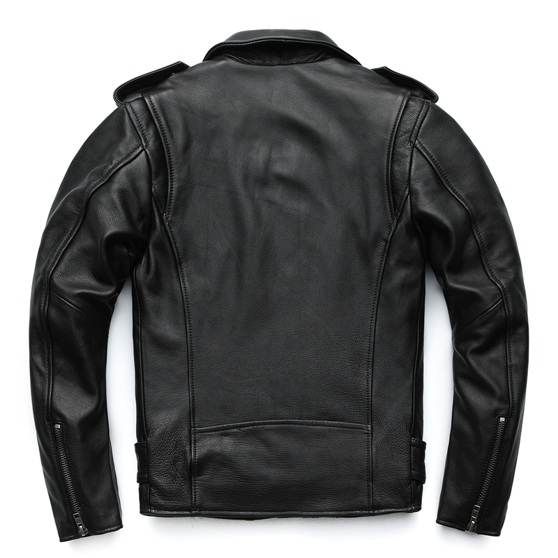 Lederen lederen lederen maplesteed klassieke motorjacks voor heren mannen leren jas 100% natuurlijke koehide dikke moto jas winterhuls 61-67cm 6xl m192 220826