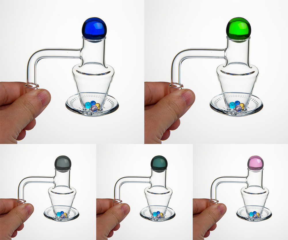 20mm Spinning Banger Set Smoking Accessories with 5 terp pearls & 1 Glass Carb Cap Clear Joint 10mm 14mm 19mm Male/female for Dab Rig Bongs Random color