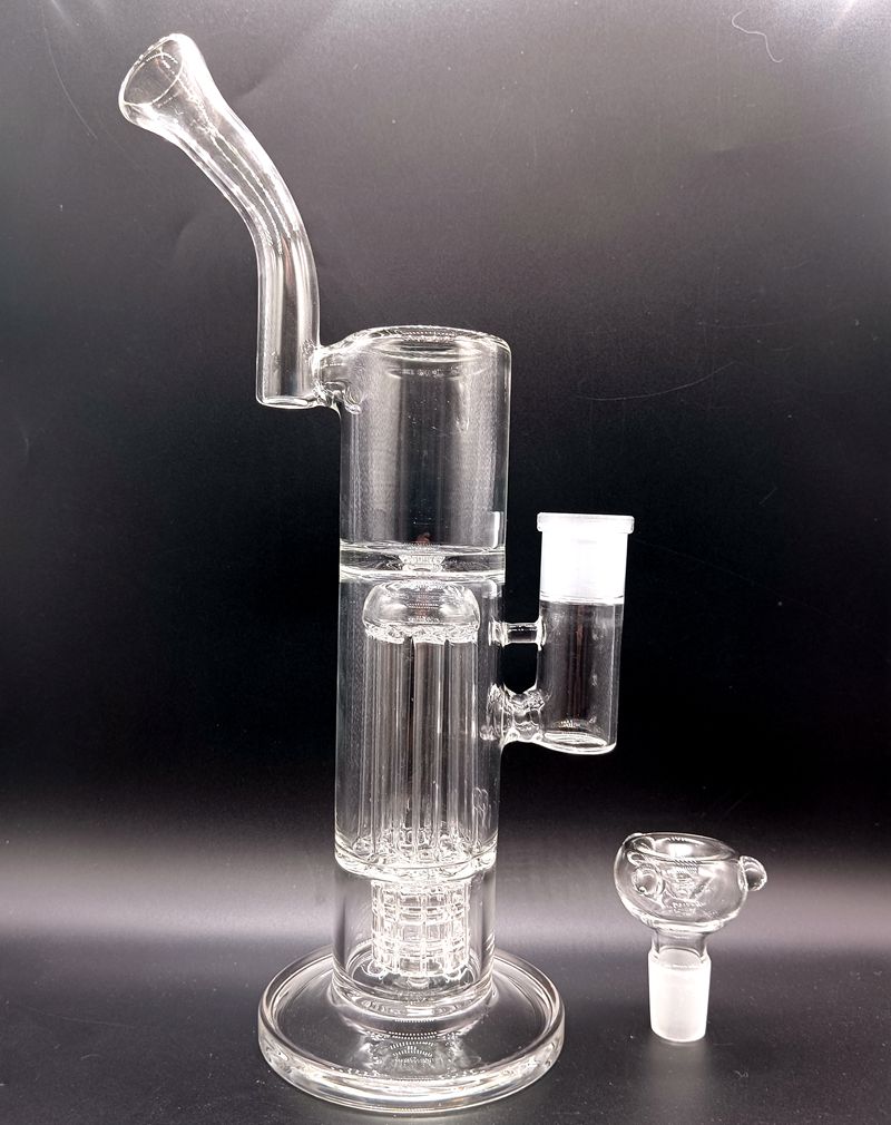 Ivori di bong d'acqua in vetro spesso da 12,5 pollici con tubi di riciclatore di pneumatici braccio albero con giuntura da 18 mm femminile da 18 mm