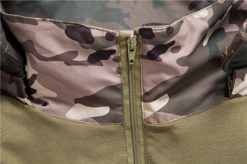 Sweats à capuche pour hommes Sweatshirts T-shirt à manches longues tactique de camouflage militaire pour hommes