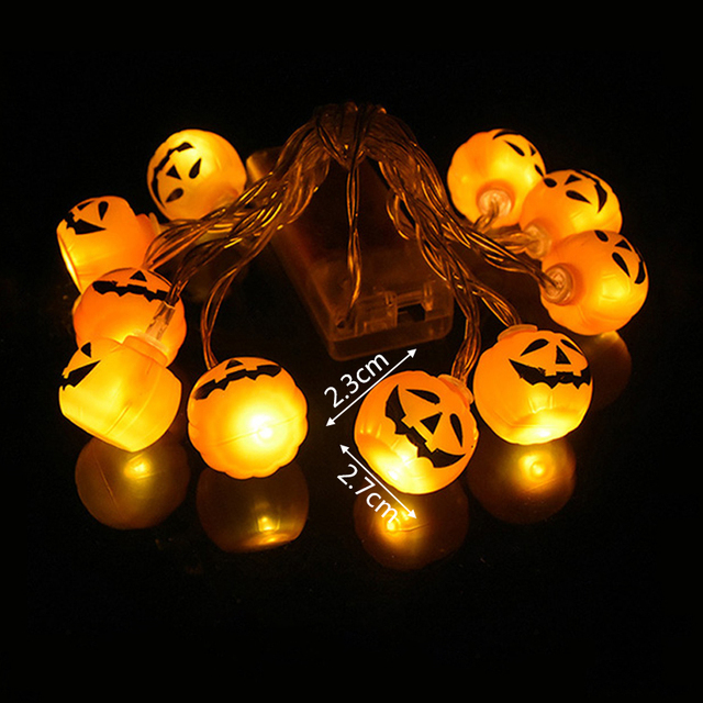 Outros suprimentos de festa festiva 1,5m 10led Halloween abóbora Esqueletos de fantasma Bat Spider LED Light String Festival Decoration for Home Ornament 220826