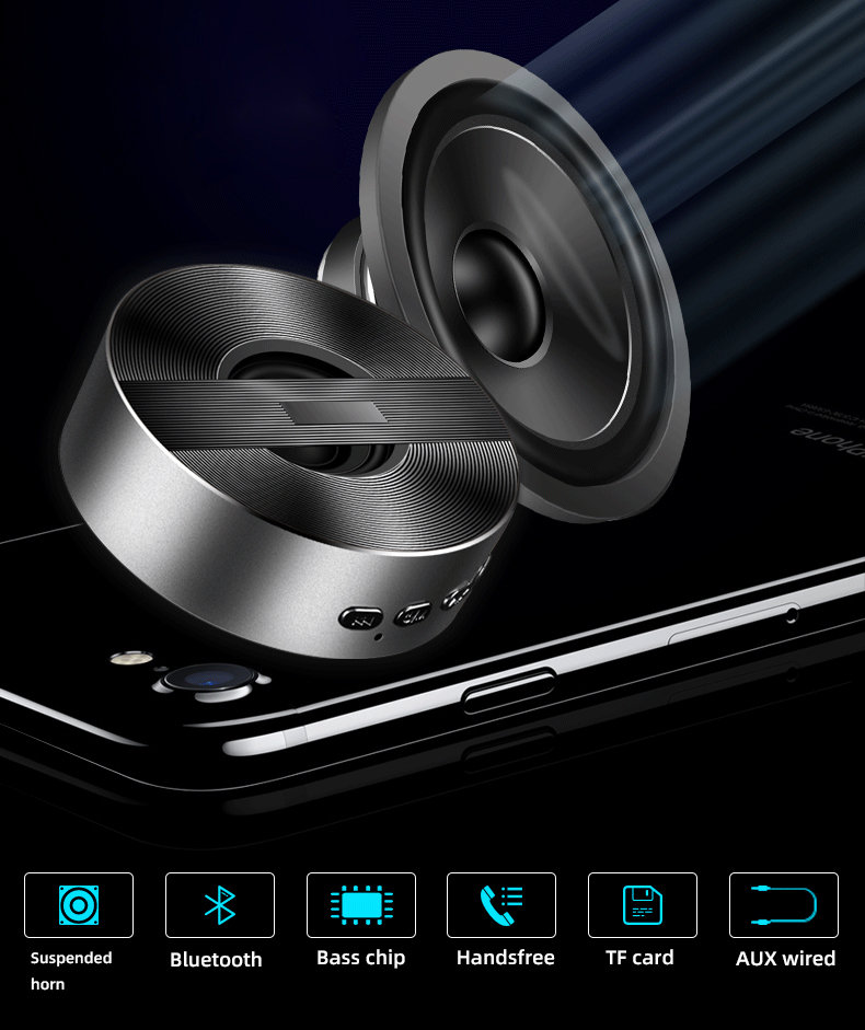 Utomhus bärbara högtalare kompakt Bluetooth Audio Subwoofer högtalare Desktop Music Player Computer Audio tillgängligt bra ljudkvalitetshögtalare Support TF USB