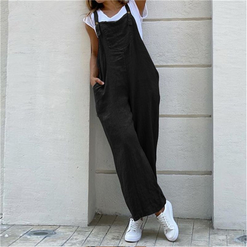 Kvinnors plus storlek jumpsuits rompers kvinnor Suspender Rompers Overalls Vintage Jumpsuits Playsuits Long Tickets Wide Ben Pants Combinaison Oversize L220826