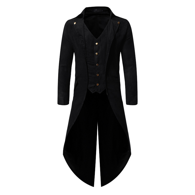 Męskie garnitury Blazers Mens Halloween steampunk gotycka kurtka wiktoriańska tylna płaszcz vintage kostium smoking blazer men Dj Club Cosplay PROM Kurtka Red 220826