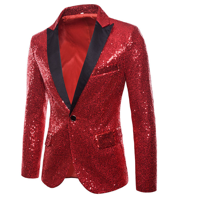 Abiti da uomo Blazer Shiny Gold Paillettes Glitter Impreziosito Blazer Jacket Uomo Nightclub Prom Suit Blazer Uomo Costume Homme Abiti di scena cantanti 220826