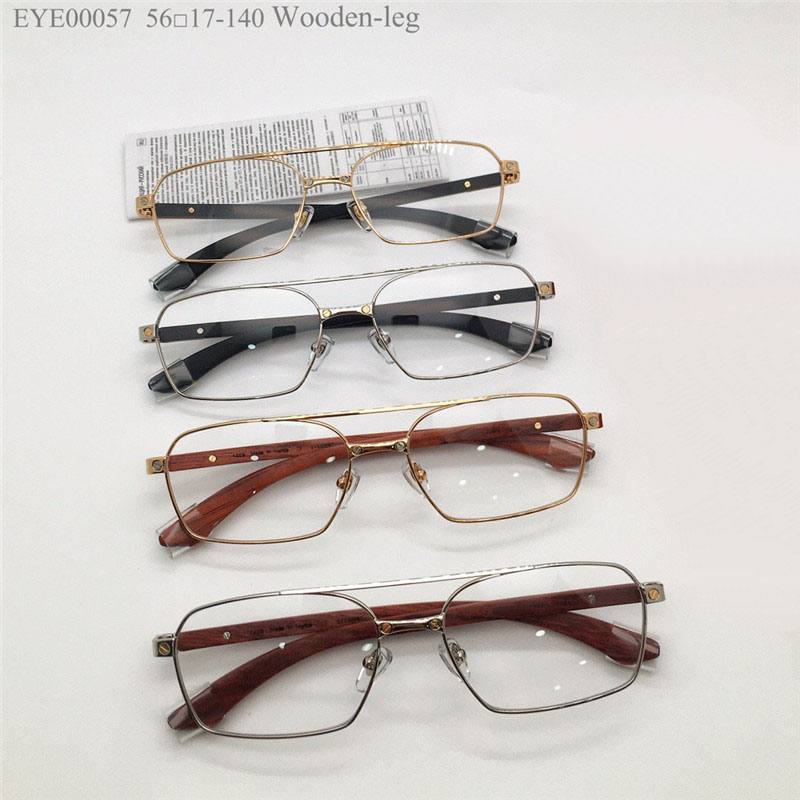 Ny modedesign Optiska glasögon Metall Frame Model 00057 Simple Popular Style Square Transparent Lens kan vara receptbelagda linser