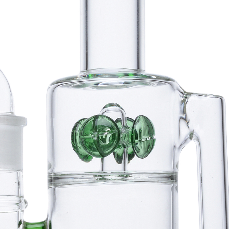 18mm Joint Champignon Croix Percolateur Narguilés Inline Perc Verre Bong Arroseur Huile Dab Rigs Vert Heady Verre Tuyaux D'eau Avec Bol Et Cendrier WP2233