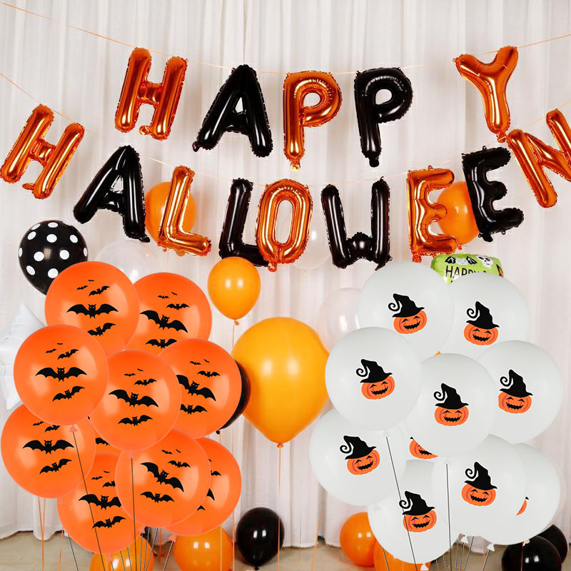 Другие праздничные поставки вечеринки Хэллоуин тыква призрачные воздушные шары украшения паука фольга надувные игрушки Bats Globos Kids 220826
