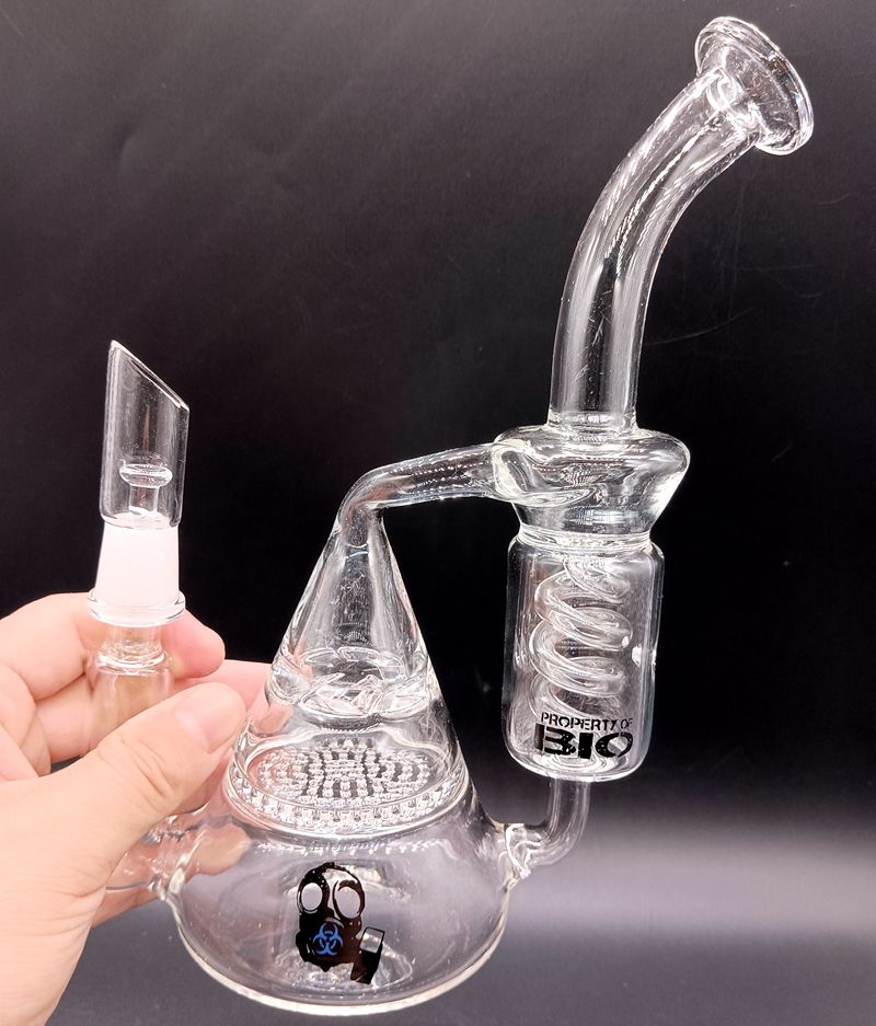 12.5 inch Clear Hookahs Female 14mm Glass Water Pipes Bongs for Smoking with Honeycomb Filters Spring Perc