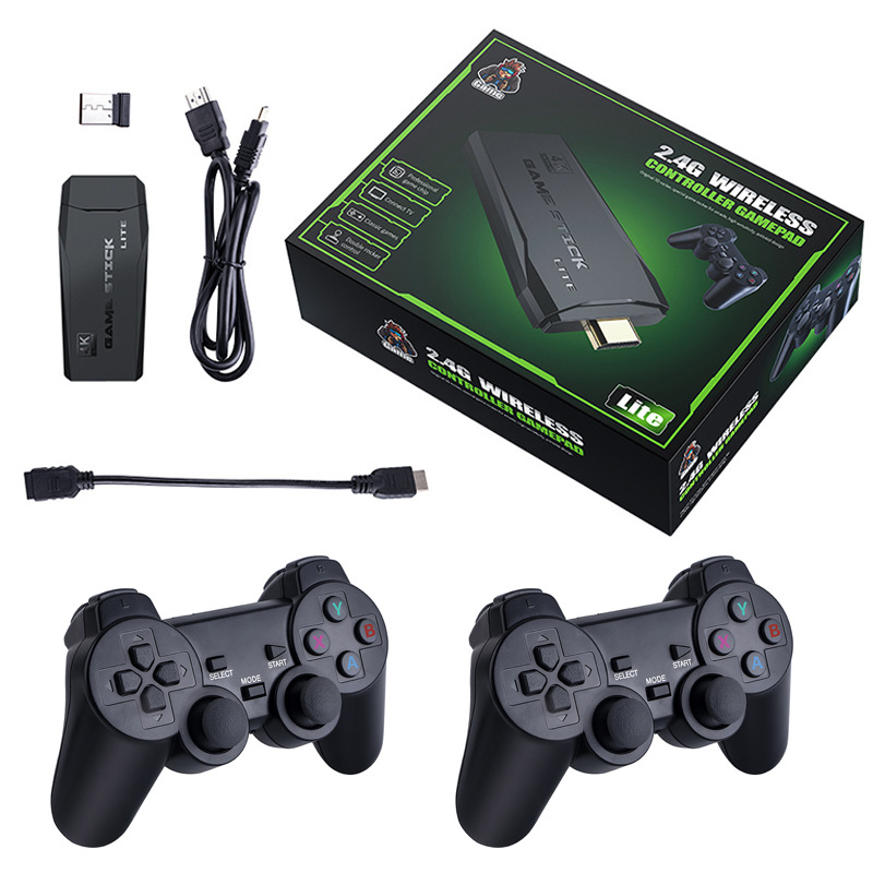 GSF M8 Video handle Console 2.4G Double Wireless Controller Game Stick 4K 32GB 64GB Retro For PS1/GBA