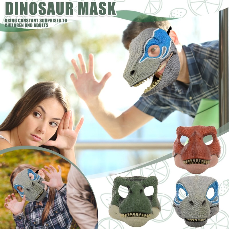 Maschere feste Maschera del mondo dei dinosauri con mascella apribile Tyrannosaurus Rex Costume cosplay di Halloween Festa bambini Puntelli di carnevale Casco a testa piena 220915