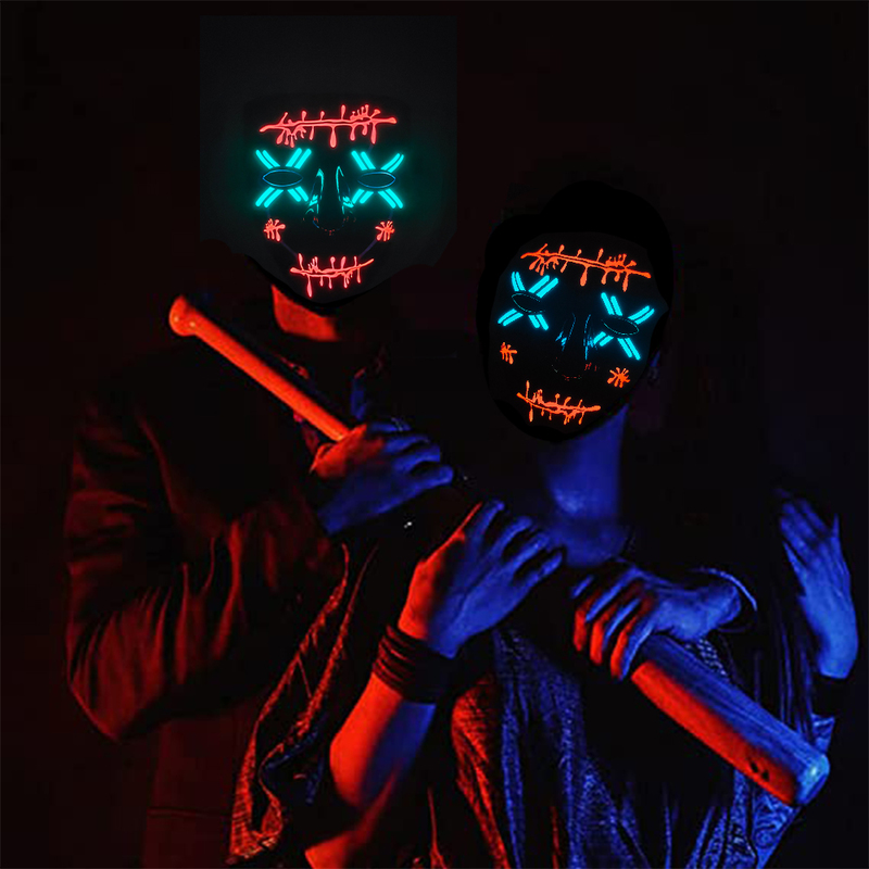 Party Masks Halloween -kostuum LED verlicht enge hacker Anonieme cosplay en levert 220826