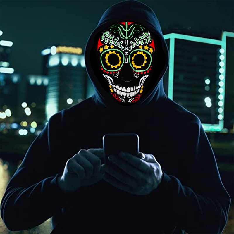 Party Masks Halloween -kostuum LED verlicht enge hacker Anonieme cosplay en levert 220826