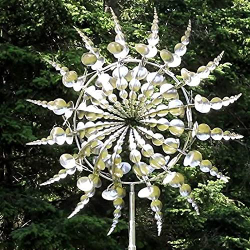 装飾的なオブジェクトの置物ユニークで魔法のメタル風車屋外スピナーキャッチャーヤードパティオL AWNガーデンデコレーション220827