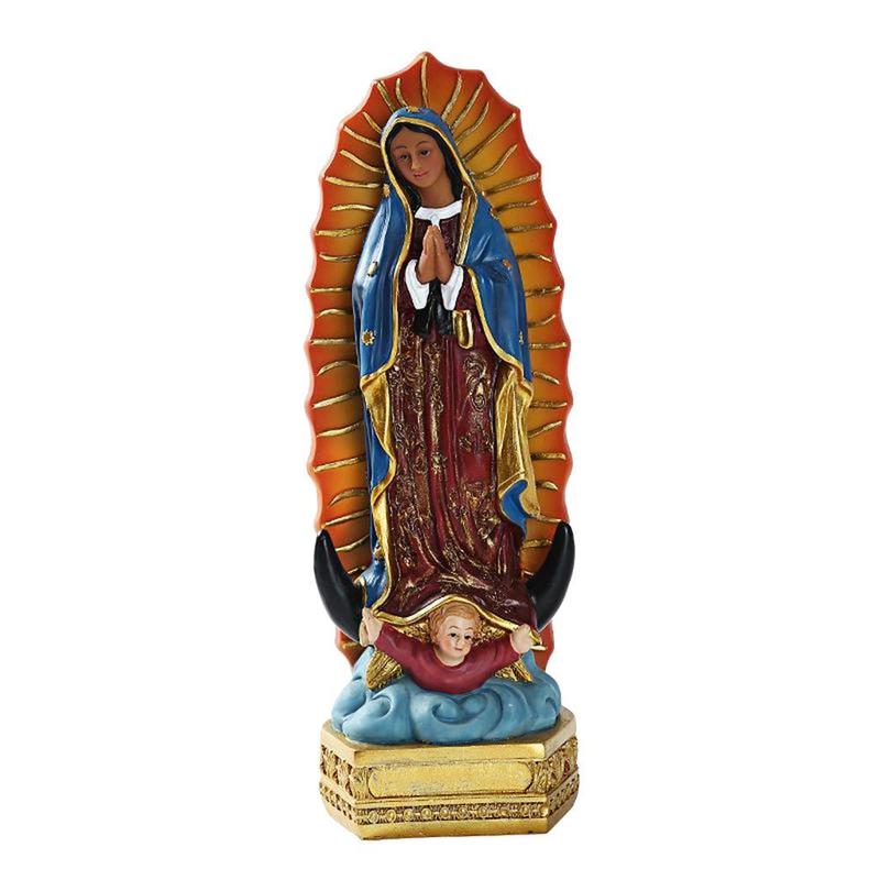 Decorative Objects Figurines Beautiful Our Lady of Guadalupe Virgin Mary Statue Sculpture Resin Figurine Gift Xmas Display Decor Ornament 220827