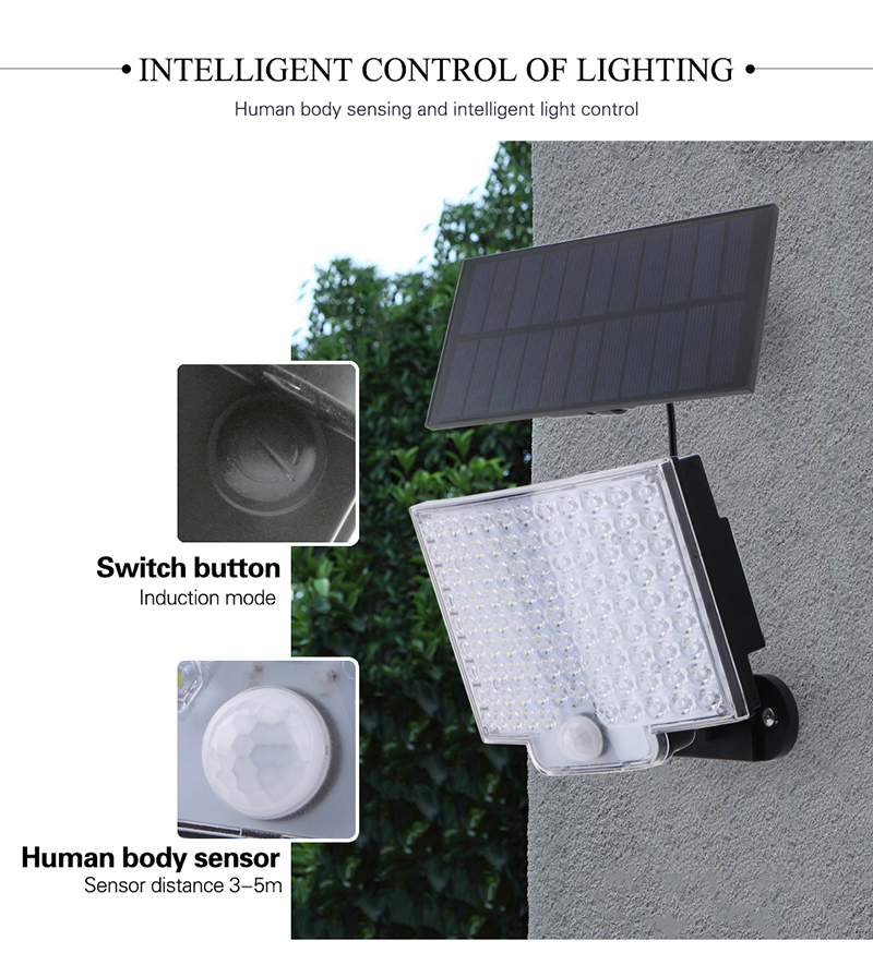 106 LED Solar Wall Lights Outdoor Motion Sensor Lights met 3 verlichtingsmodi waterdichte beveiligingslampen voor tuindecoratie