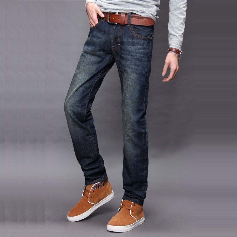 Jeans masculinos Cholyl Skinny Greyblue Denim Fashion Pants Slim Long 220827