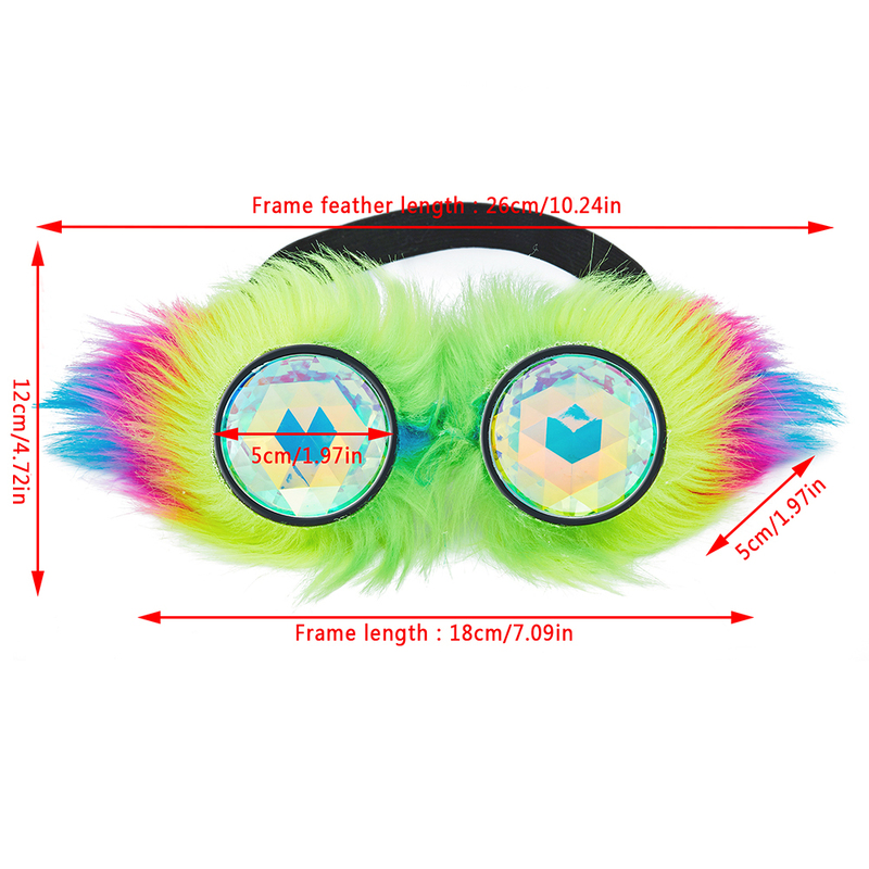 Zonnebril Caleidoscoop Rave Goggles Steampunk-bril met regenboogkristallen glazen lens Gothic Punk Cosplay Party voor Halloween 220826