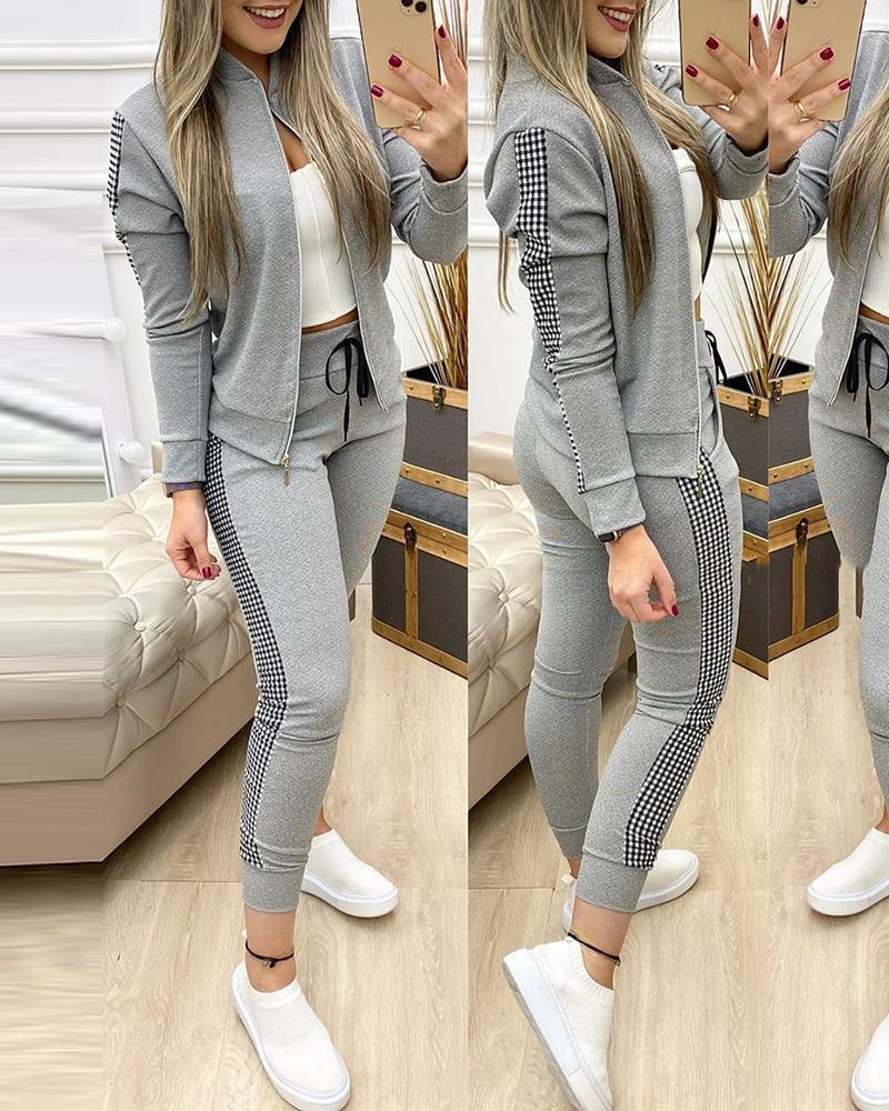 Womens Two Piece Pants Spring Autumn Women Set Outfits Womens Tracksuit Zipper Top And Pants Casual Sport Suit Winter Woman Clothing 220826