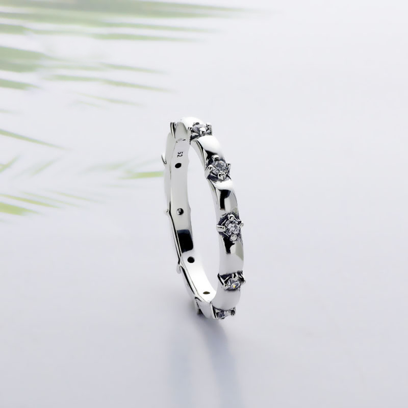 Kadınlar Düğün 925 STERLING Gümüş Bant Yüzüğü Gül Altın Kaplama Pandora CZ Diamond Petal Yüzükler İçin Orijinal Kutu