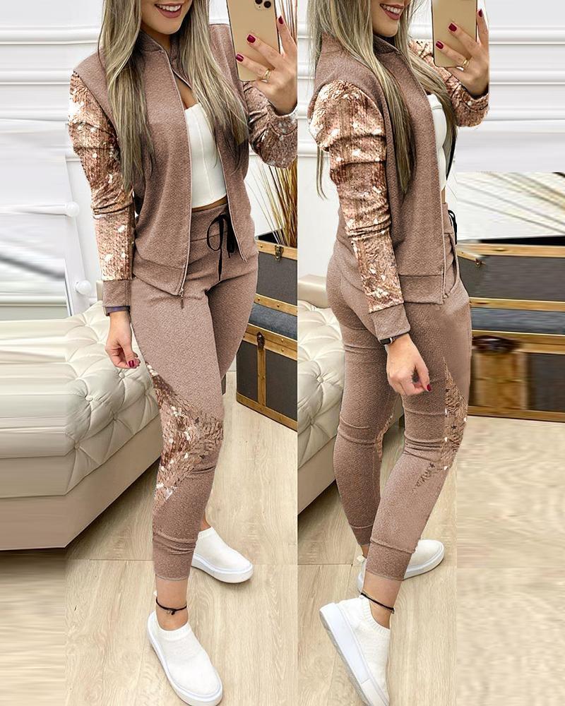 Womens Two Piece Pants Spring Autumn Women Set Outfits Womens Tracksuit Zipper Top And Pants Casual Sport Suit Winter Woman Clothing 220826