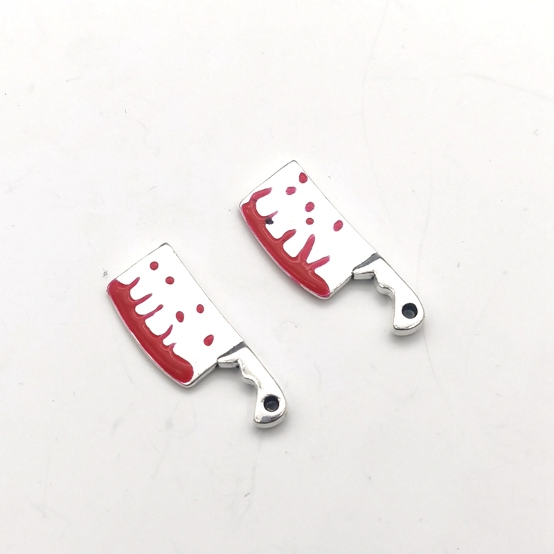 Charms Halloween цинк сплав Серебряный цвет шеф -повар Chever Kitchen Knife Andants для выводов браслета DIY 220826