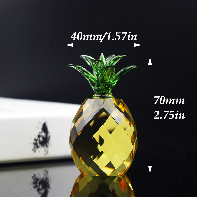 Decorative Objects Figurines Crystal Pineapple Fruit Glass Paperweight Office Home Decoration Party Ornament Accessory Wedding Christmas Gifts 220827