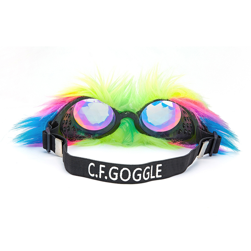 Zonnebril Caleidoscoop Rave Goggles Steampunk-bril met regenboogkristallen glazen lens Gothic Punk Cosplay Party voor Halloween 220826