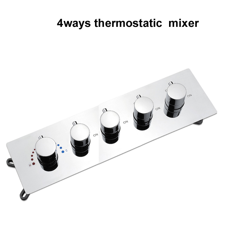 Badkamer accessoires thermostatische doucheklep schakelaar messing 2/3/4 functies verborgen mixerkranen ronde knoppen douchecontroller