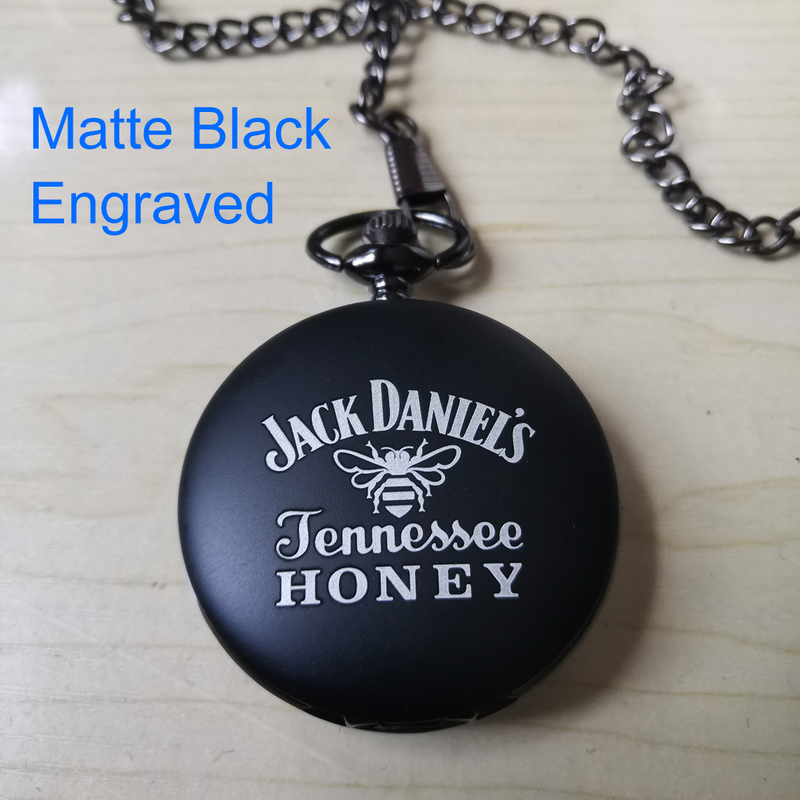 Pocket Watches Custom Engraved Men Black Watch Персонализированная кулон кварцевого брелка с подарком из цепного ювелирного изделия для дедушки отца 220826